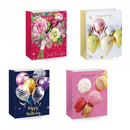 Пакет подарочный (1 штука) 41х19х49см (XXL) "Super Jumbo", ассорти, глиттер, фольга, ЗОЛОТАЯ СКАЗКА, 700829