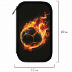 Пенал ЮНЛАНДИЯ, 3 отделения, картон с эффектом soft-touch, 19х11 см, "Fire ball", 273501