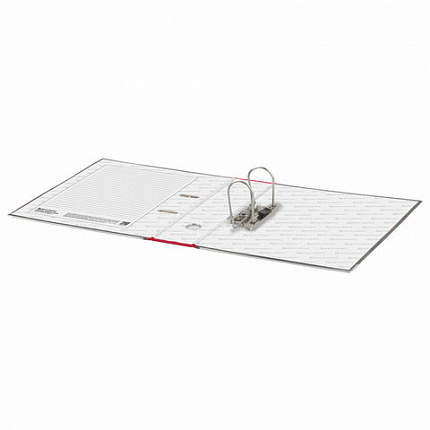 Папка-регистратор BRAUBERG, усиленный корешок, мраморное покрытие, 80 мм, с уголком, красная, 228029