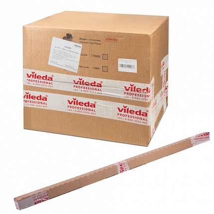 Швабра с отжимом и ведром 10л/7л, туннельный плоский отжим, в комплекте салфетки + перчатки, СпидМини, голубой, VILEDA, 161099