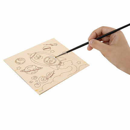 Заготовки деревянные для выжигания "Транспорт", 5 шт., 10 рисунков, 15х15 см, BRAUBERG HOBBY, 665305