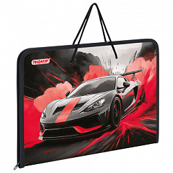 Папка для труда на молнии с ручками ПИФАГОР А4, 1 отделение, пластик, органайзер, "Boom ride", 274539