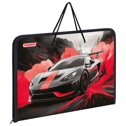 Папка для труда на молнии с ручками ПИФАГОР А4, 1 отделение, пластик, органайзер, "Boom ride", 274539