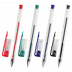 Ручки гелевые STAFF "Basic" GP-789, НАБОР 4 ЦВЕТА, хромированный наконечник, узел 0,5 мм, 142792