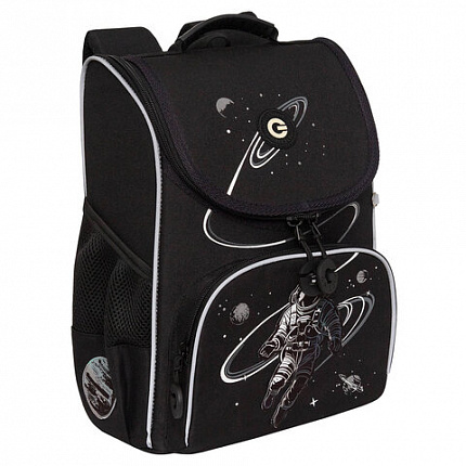 Ранец GRIZZLY анатомическая спинка, с мешком для обуви, для мальчиков, "SPACEMAN RACE", 33х25х13 см, RAm-585-4/1