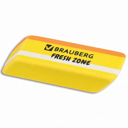 Ластик большой BRAUBERG "Fresh Zone", 60х18х12 мм, цвет ассорти, прямоугольный, скошенный, 228717