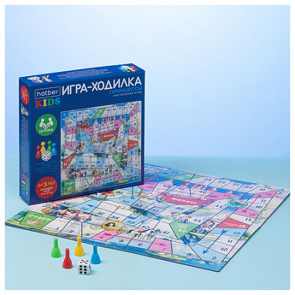 Игра-ходилка настольная детская, АССОРТИ, 5 сюжетов, HATBER