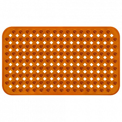 Коврик для ванны противоскользящий 70х40 см, "Квадраты", прозрачно-коричневый, ПВХ, PRIMILA (ПРИМИЛА), 700367