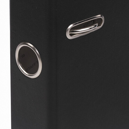 Папка-регистратор STAFF "Manager" с покрытием из ПВХ, 50 мм, без уголка, черная, 225186