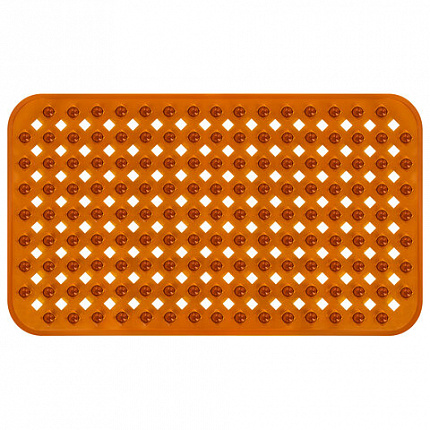 Коврик для ванны противоскользящий 70х40 см, "Квадраты", прозрачно-коричневый, ПВХ, PRIMILA (ПРИМИЛА), 700367