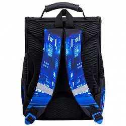 Ранец ПИФАГОР BASIC, 1 отделение, 3 кармана, эргономичная спинка, "Speed rusher", 35х28х18 см, 273141