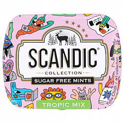 Драже освежающие SCANDIC без сахара со вкусом "Тропический микс", 14 г.