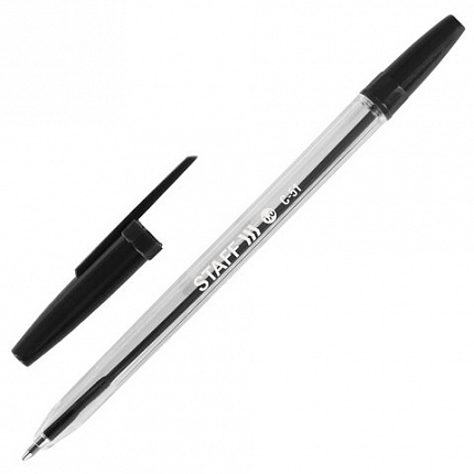 Ручки шариковые STAFF "C-51", НАБОР 10 шт., АССОРТИ, узел 1 мм, линия письма 0,5 мм, 142818