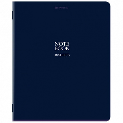 Тетрадь А5, 48 л., BRAUBERG, скоба, клетка, SoftTouch, "NoteBookMono", (микс в спайке), 405325