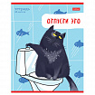 Тетрадь А5 48 л., HATBER скоба, линия, обложка картон, "Кот-обормот" (микс в спайке), 080206, 48Т5В2