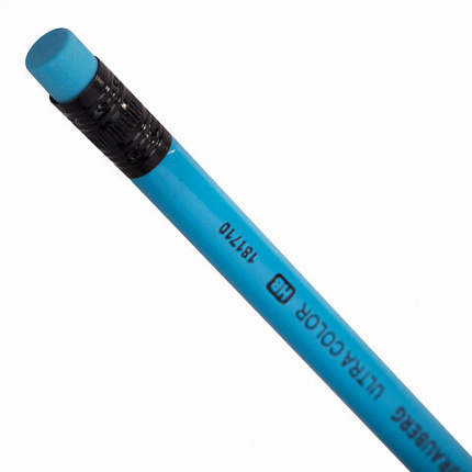 Набор карандашей чернографитных BRAUBERG "ULTRA COLOR" 12 шт., HB, с ластиком, пластиковые, 181710