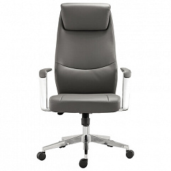 Кресло офисное BRABIX PREMIUM "Jazz EX-757", синхромеханизм, алюминий, экокожа, серое, 532490