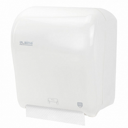 Диспенсер для полотенец в рулонах LAIMA PROFESSIONAL ORIGINAL (Система H1), механический, с автоотрезом листа, ABS-пластик, 605764