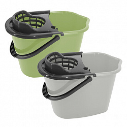 Ведро 10 л для уборки КОМПЛЕКТ с ОТЖИМОМ для веревочных и ленточных МОПов, 24х35х24 см, YORK, 70020