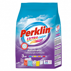 Стиральный порошок автомат 3 кг PERKLIN (ПЕРКЛИН) ULTRA "Color", УЛУЧШЕННАЯ ФОРМУЛА, универсальный, 700606