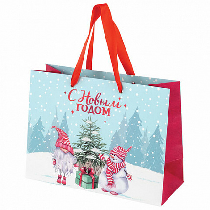 Пакет подарочный (1 штука) новогодний 27х11х20 см, "Artpaper Wide #1", ассорти, ЗОЛОТАЯ СКАЗКА, 592117