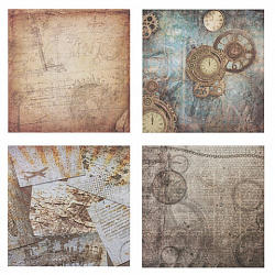 Бумага для скрапбукинга 30х30 см "Стимпанк", двусторонняя, 12 листов, 12 дизайнов, 180 г/м2, ОСТРОВ СОКРОВИЩ, 662769