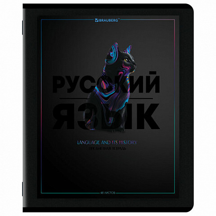 Тетради предметные, КОМПЛЕКТ 12 ПРЕДМЕТОВ, 48 л., матовая ламинация, лак, BRAUBERG "MAJESTIC BLACK", 405177