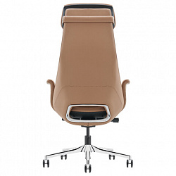 Кресло HAWASAN PREMIUM EX-840 STELLAR, синхромеханизм, алюминий, экокожа, коричневое, 533242