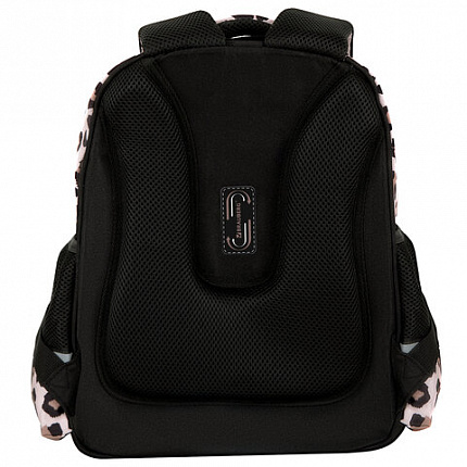 Ранец BRAUBERG STABLE, 2 отделения, с брелком, "Curious leopard", 36х28х16 см, 274387