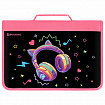 Папка на молнии BRAUBERG А4 с ручкой, с органайзером, 1 отделение, "Headphones", 273384