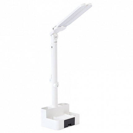 Настольная лампа / светильник беспроводная SONNEN PT-201, органайзер, USB, LED, 5 Вт, 3 режима, белый, 238781