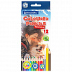 Карандаши цветные "АССОРТИ 8 ДИЗАЙНОВ 3-10 лет", 12 цветов, трехгранные, BRAUBERG, 182055