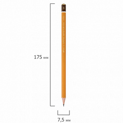 Карандаш чернографитный KOH-I-NOOR 1500, 1 шт., 5B, корпус желтый, заточенный, 150005B01170RU