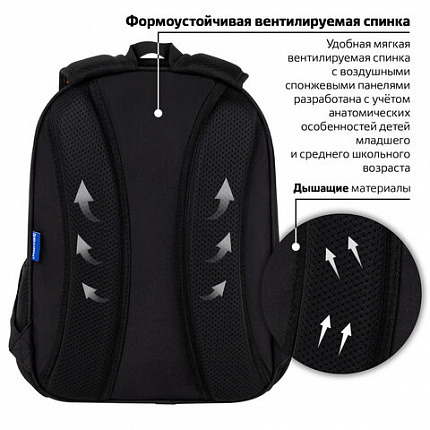 Рюкзак BRAUBERG OPTIMA, 2 отделения, с брелоком, "Ominous spider", 3D-панель, 36х27х18 см, 273160