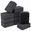 Губки для посуды 9,5х7х3,5 см, КОМПЛЕКТ 10 шт., BIG BLACK, КРУПНОПОРИСТЫЙ поролон с абразивным слоем, LAIMA, 608650