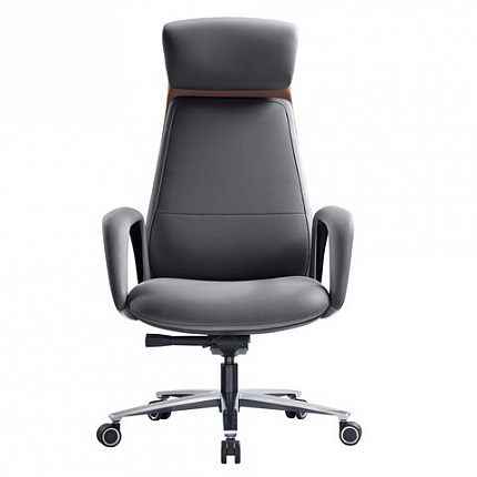 Кресло HAWASAN PREMIUM EX-820, синхромеханизм, слайдер, экокожа, графит/коричневое, 533238