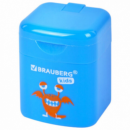 Точилка BRAUBERG KIDS "Монстрик", с контейнером, корпус ассорти, 271946
