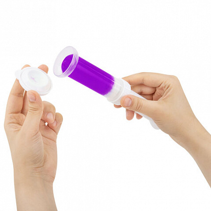 Диски гелевые, освежитель и очиститель для унитаза / писсуара, 8 дисков 44 г, LAIMA, "Лаванда", шприц, 609794