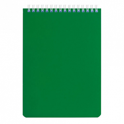 Блокнот А5 146х205 мм, 60 л., гребень, перфорация на отрыв, лакированный, BRAUBERG, Зеленый, 111272