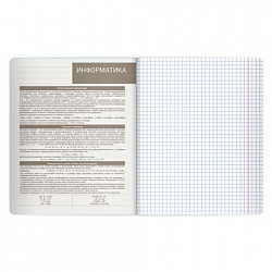 Тетрадь предметная MonoPastel 48 л., пластиковая обложка, ИНФОРМАТИКА, клетка, подсказ, BRAUBERG, 405507