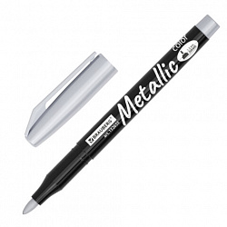 Маркеры для декорирования и рисования ЗОЛОТО и СЕРЕБРО, METALLIC MARKER, линия письма 1-2 мм, BRAUBERG, 152655