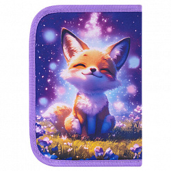 Пенал BRAUBERG KIDS, 1 отделение, 2 откидные планки, 21х14 см, "Лисичкин дзен", 274544
