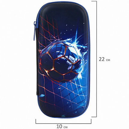 Пенал BRAUBERG, 1 отделение, 1 откидная планка, EVA, 22х10х5 см, "Score goal", 273511