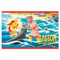 Альбом для рисования МАЛЫЙ ФОРМАТ А5 12 л., скоба, обложка картон, HATBER, 205х140 мм, "Любимые сказки", 085246, 12А5В