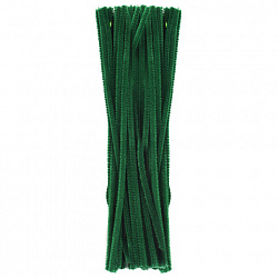 Проволока синельная для творчества "Пушистая", зеленая, 30 шт., 0,6х30 см, ОСТРОВ СОКРОВИЩ, 661535