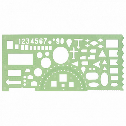 Линейка офицерская 20 см, BRAUBERG, зеленая, 65 тактических элементов, отливная шкала, 210833