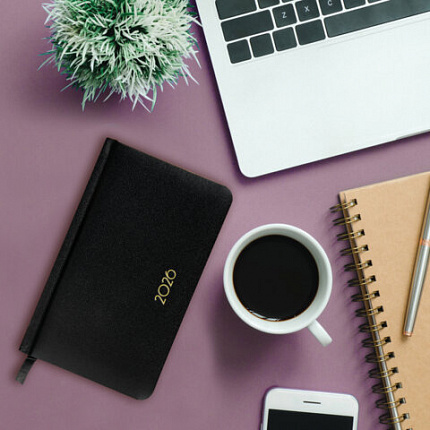 Еженедельник датированный 2026, МАЛЫЙ ФОРМАТ 95х155 мм, А6, BRAUBERG "Select", балакрон, черный, 117193