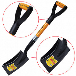 Лопата для авто и туризма, совковая 16х20 см, ОБЩАЯ ДЛИНА 70 см, черенок стекловолокно, V-ручка, RABBITEX (РАББИТЕКС) "FIBERGLASS", 700485