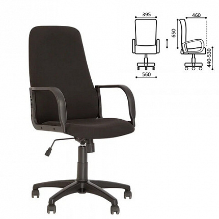 Кресло офисное Diplomat, ткань, черное C11