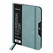Ежедневник датированный 2026, А5, 151х213 мм, BRAUBERG "Note", под кожу, держатель для ручки, серо-голубой, 117520